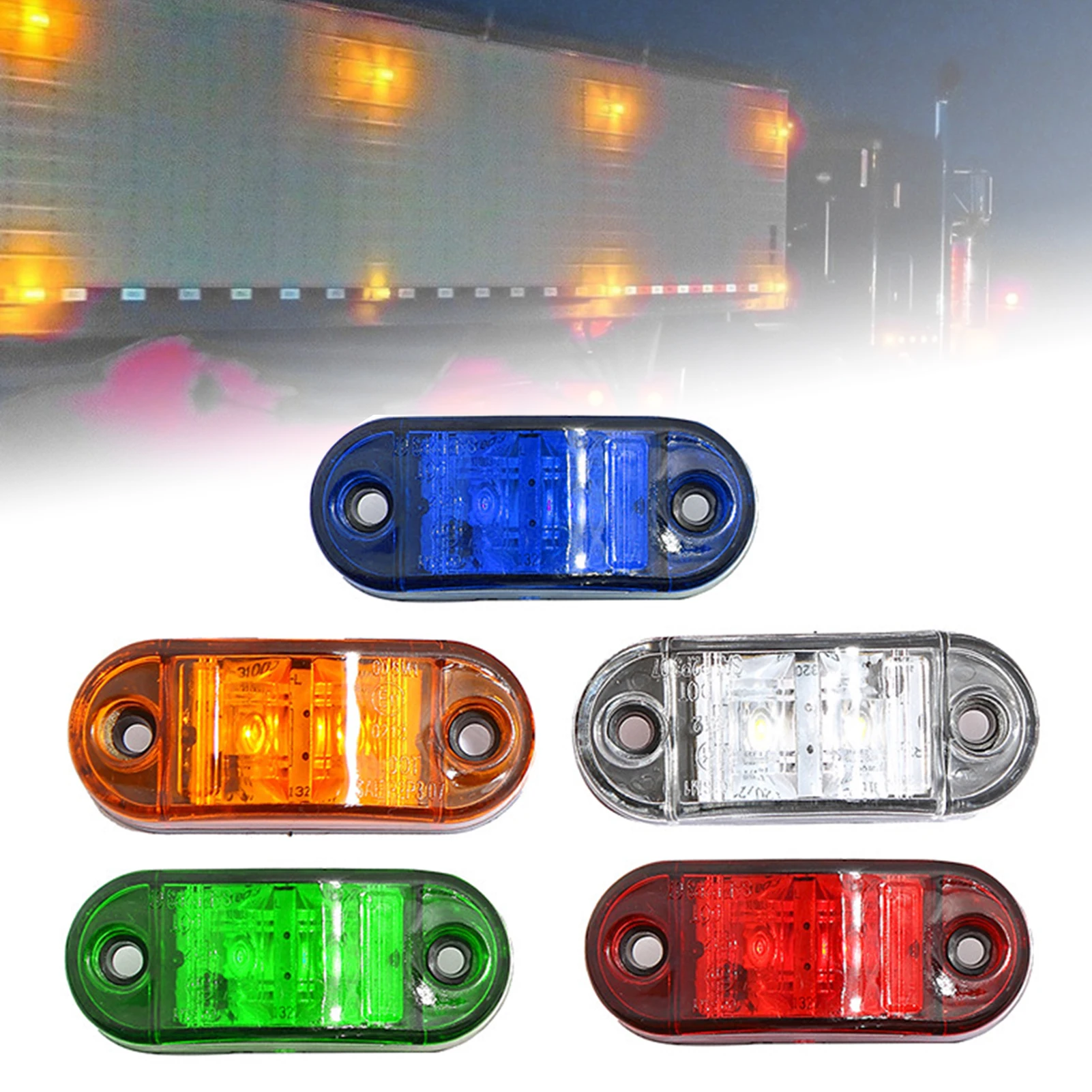 1pc 12v 30v Led Side Marker Lights for Trailer Trucks Caravan Side Clearance Marker Light Lamp Led Lorry Amber Red White