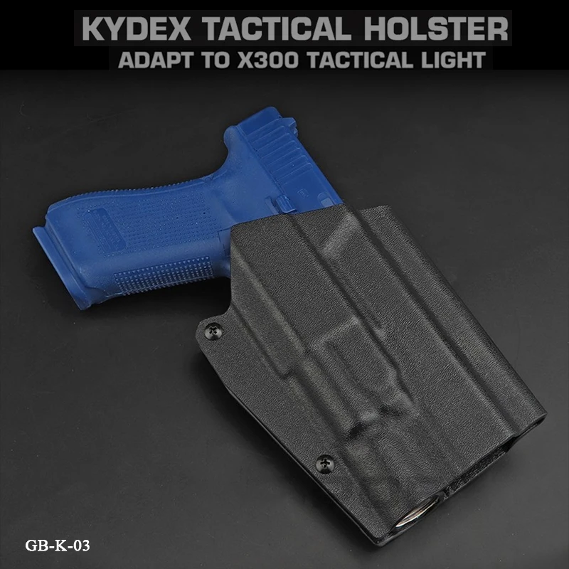 

Tactical Airsoft Kydex Gun Holster for Glock 17 19 19X 45 Pistols X300 Flashlight Bearing Waist Belt Holsters Concealed Gun Case