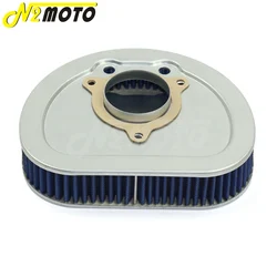 Blue Motorcycle High Flow Engineering Air Filter Air Cleaner for Harley Road King Electra Street Glide EFI FLHRI FLHT FLHX 08-12