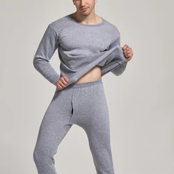 Men'S Winter Plus Velvet Thermal Underwear Suit Sports Windproof Thickened Thermal Underwear Ski Underwear Suit Jacket + Pants