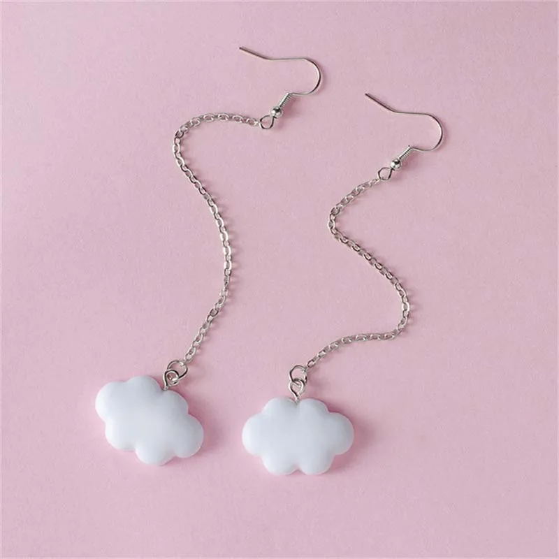 Korean Style Dangle Earring Cute Simple Long Chain Cloud Earrings SImple Ladies Fashion Ears Jewelry for Women