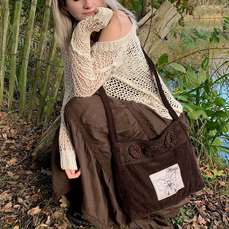 Fairy Grunge Kawaii Women Korean Harajuku Retro Mall Goth Clothes High-Waisted Vintage Brown Long Pleated Skirt Midi Skirt