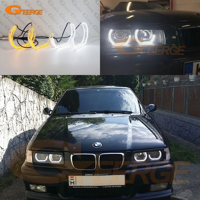 

For BMW E36 E38 E39 Excellent Ultra Bright Day Light Turn Signal DTM M4 Style LED Angel Eyes Halo Rings Car Accessories