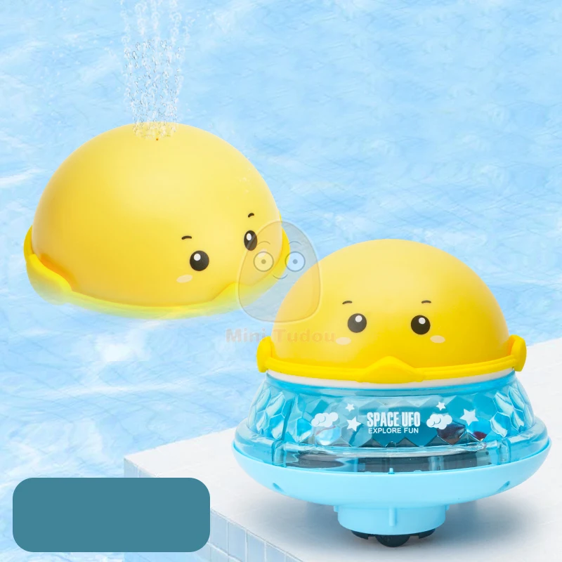 Baby Bath Spray Water Ball Toy LED Flashing Music Rotating Cartoon Whale Turtle Pig Duck Bathtub Bathroom Swimming Bathing Game