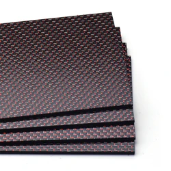 400x500mm Plain Glossy Matte Thickness 0.5-2.5mm 100% High Temperature Laminate Gold Blue Silver Red 3K Color Carbon Fiber Sheet