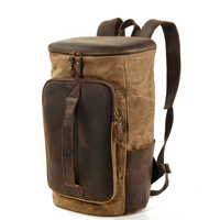 Large-capacity tube bag men's shoulder bag trendy men's canvas bag outdoor travel backpack multi-function backpack