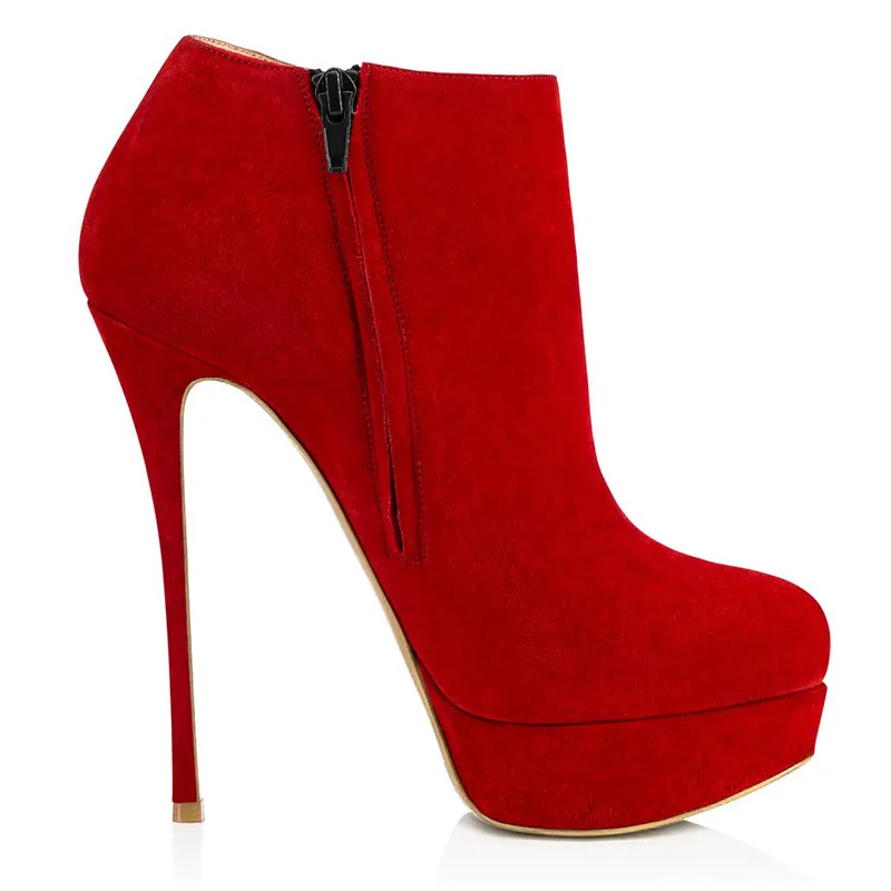 Women super high heels boots woman platform spring autumn ankle boots woman office boot large size 34-45