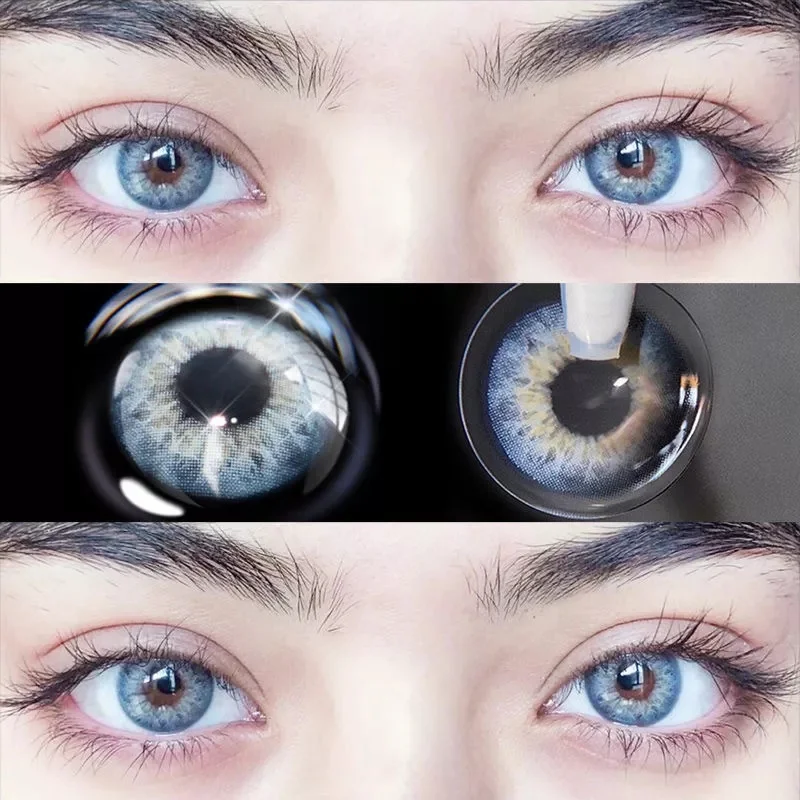 UYAAI 2 unids/par Taylor DNA lentes de contacto de colores contactos cosméticos lentes de Color Natural ojos belleza lentes anuales azul marrón