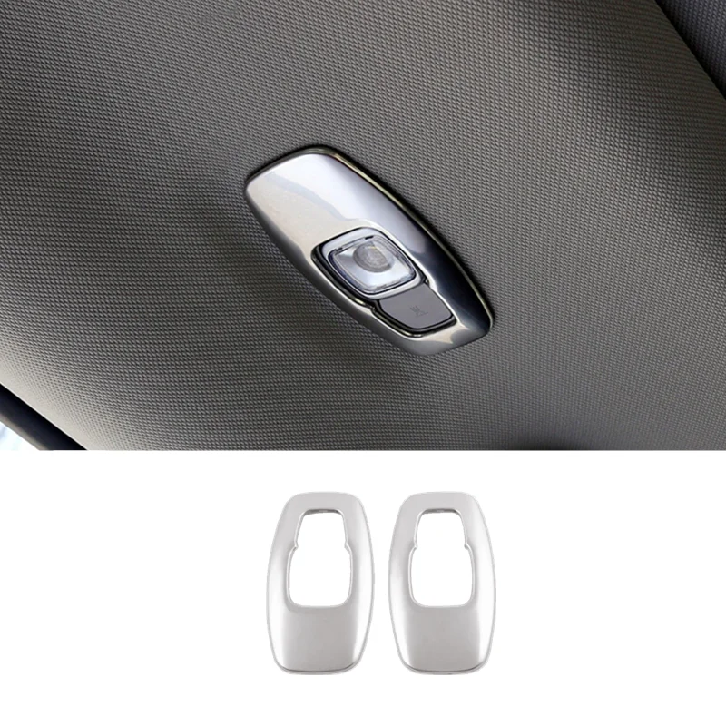 For Renault Koleos 2017 2018 Stainless steel Car rear reading Lampshade Cover Trim Car Styling Accessories 2pc