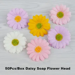 50Pcs Soap Flower Daisy Flower Head DIY Gift Box Decoration Bouquet Material Teacher's Day Mother's Day Gift Artificial Flowers