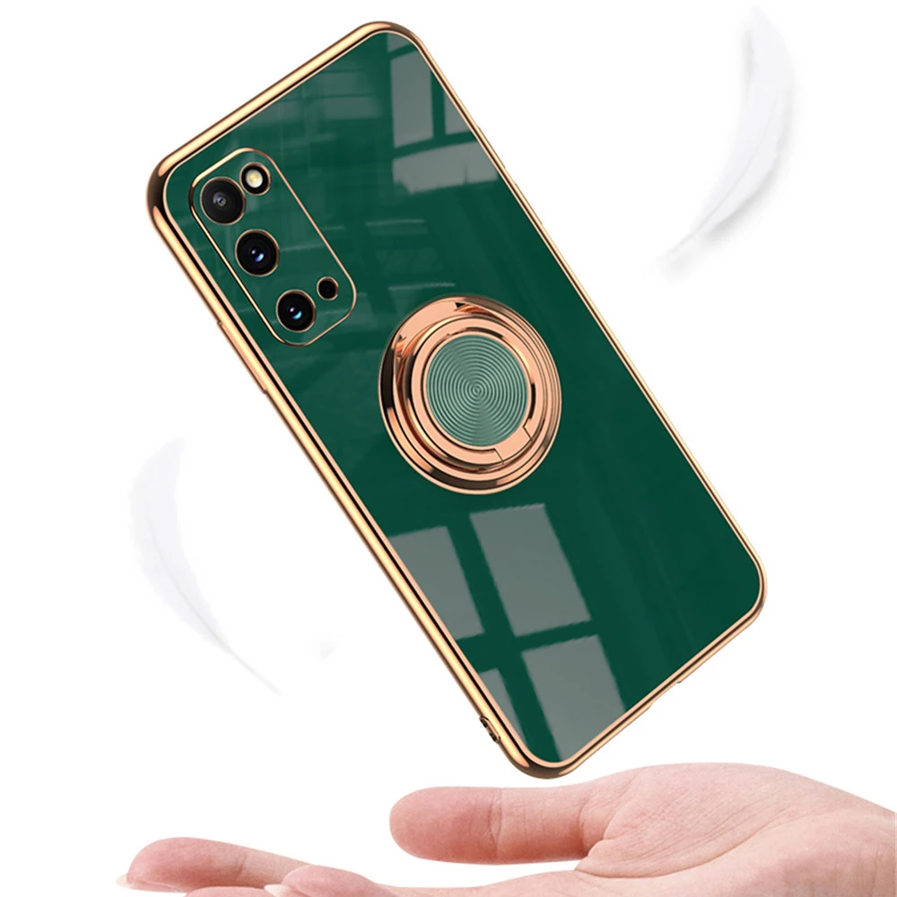 Custodia per telefono con anello di attrazione magnetica placcatura di lusso per Samsung S21 S22 Ultra Note 20 Ultra S20 FE ZFlip3 cover morbida con supporto