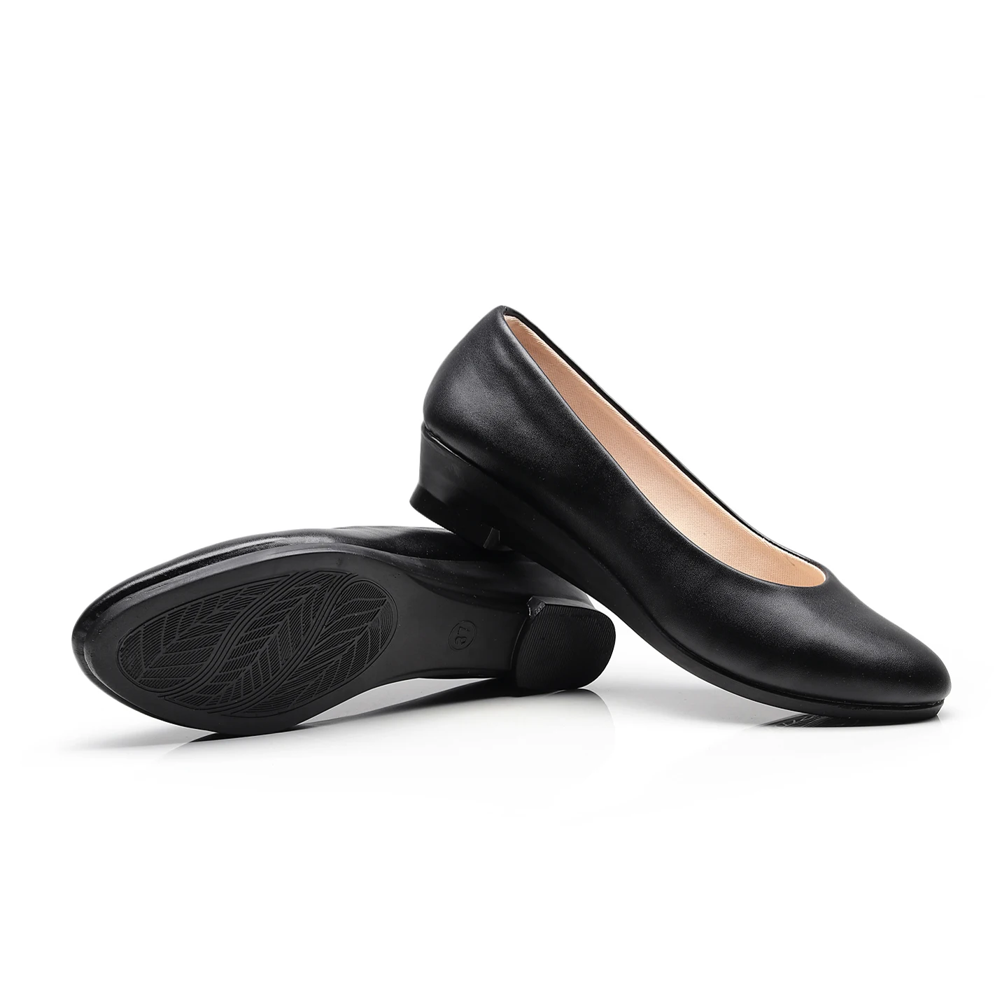 Zapatos de Ballet negros para mujer, calzado informal de piel sintética con cuña, para trabajo de oficina, náuticos de tela, clásicos