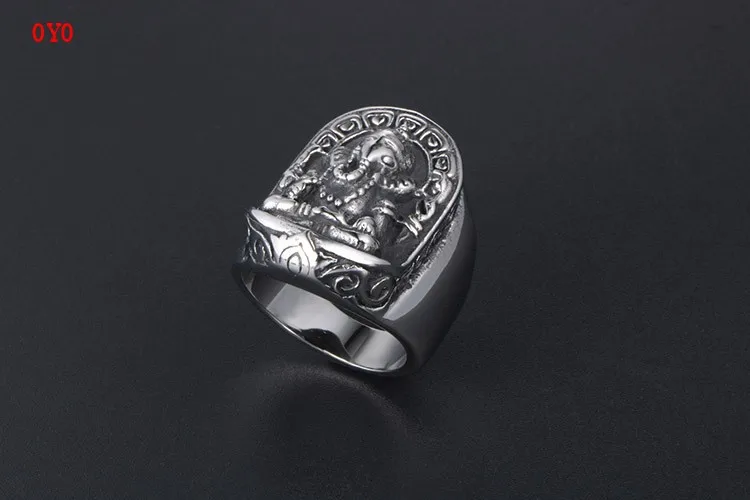 Thai God of Wealth Ganesha Idol Nose Wealth 925Sterling Silver Ring