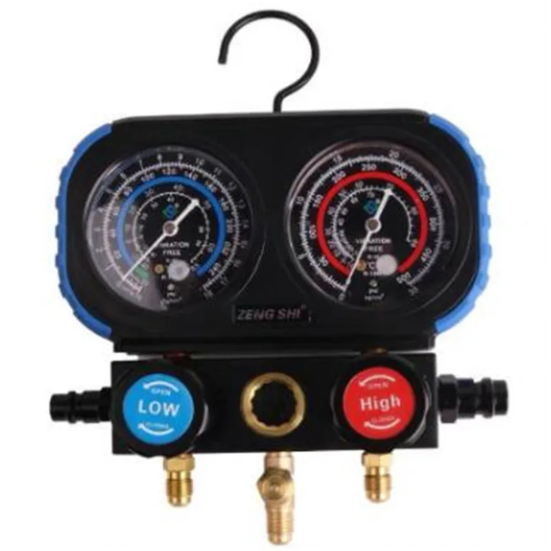 Free Shipping Refrigerant Meter Automobile Air Conditioner Fluorine Pressure Double Gauge 134a Snow Type Liquid Adding Valve