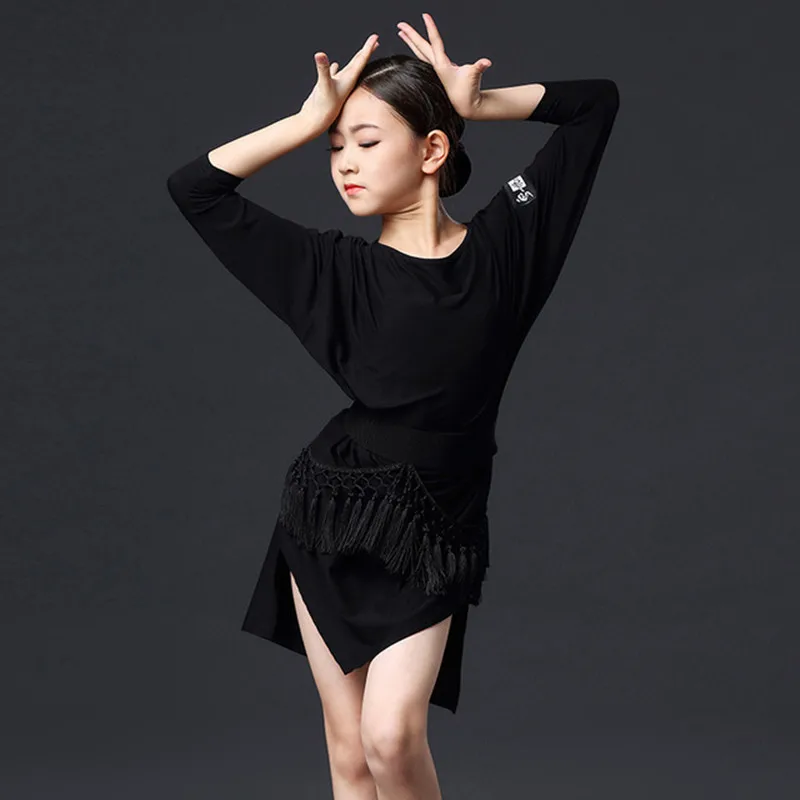 

Latin Dance Dress Girls Loose Leopard Print Practice Clothing Children Rumba Cha Cha Samba Tango Performance Wear Kids dance