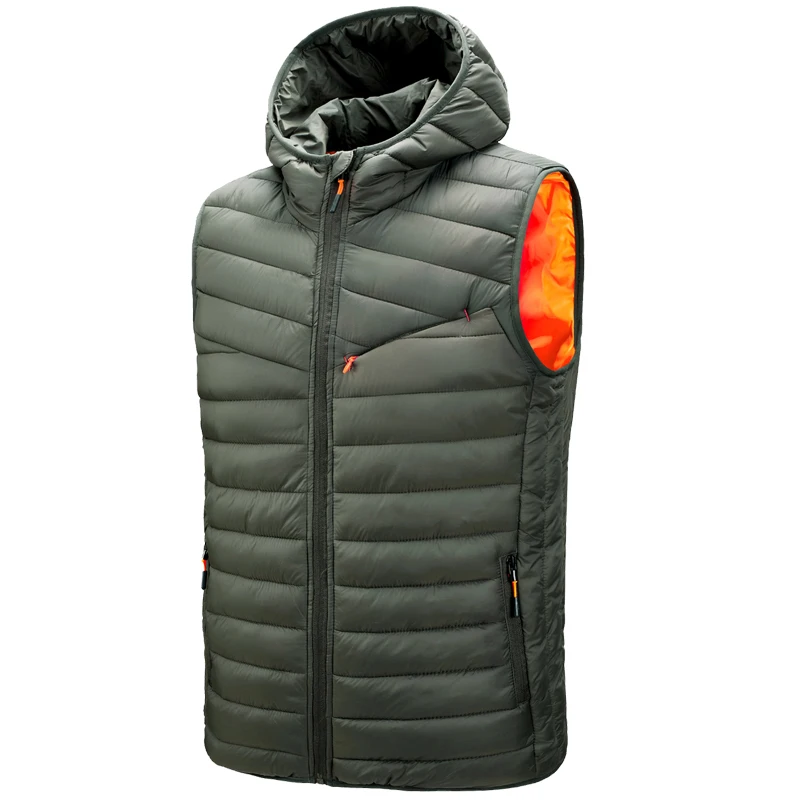 Gilet da uomo Nice Winter Down Vest gilet Casual uomo giacca senza maniche leggera Plus Size 4XL cappotti caldi con cappuccio da uomo