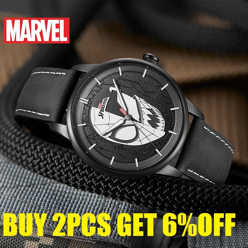 Marvel Venom Spider Iron Man For Mens Watch Casual Japan Quartz Wristwatch Crystal Glass Avengers Cartoon Male Trendy New Clock