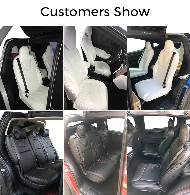 Tesla Model X Custom Fit accessori per coprisedili per auto per cuscino da 5 6 7 posti in pelle di alta qualità completamente coperto dal 2018 al