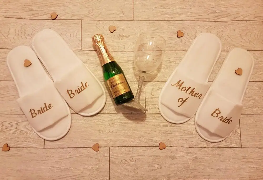 Personalised maid of honor slippers bride Wedding Slippers brithday party ,custom Hen Weekend Open Toes slippers flower girl