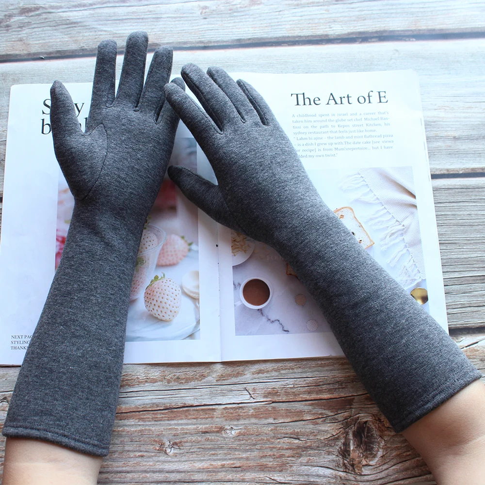 Guantes largos de algodón para mujer, estilo de Color, tablero recto de moda, adecuados para primavera y otoño