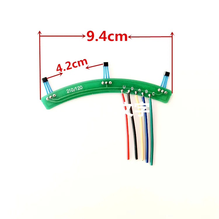 Papan Sirkuit Aula Sepeda Motor Listrik Mobil Listrik Papan Pcb Aula 41f Motor 120 Derajat dengan Papan Aula Kabel PCB Panjang