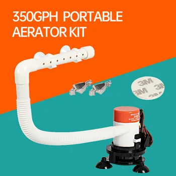 HANLlo12vエアレーションポンプライブ魚水族館ウォーターポンプマリンポンプロードボートウォーターポンプ万年筆吸引cu付き