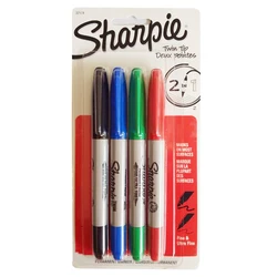 4colors/Lot Sharpie Permanent Marker Pen Twin Tip Fine Markers Quick Dry Ink Smooth Writing Cd Marker Pennarello