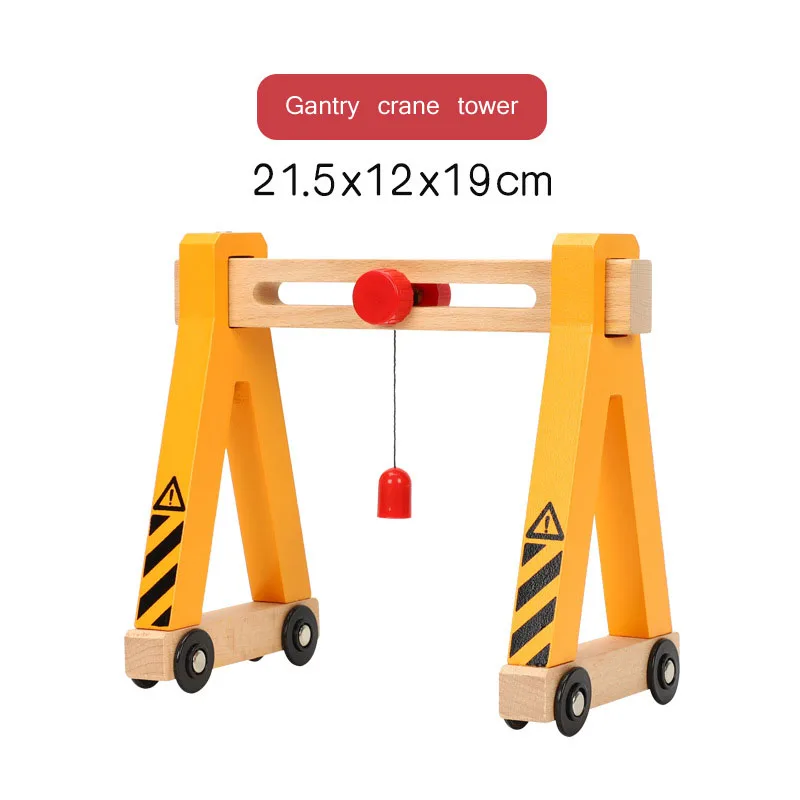 Tutti i tipi di gru tenera binario del treno in legno accessori ferroviari giocattolo magnetico adatto a tutte le marche Biro binario in legno giocattoli per bambini