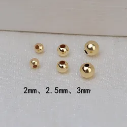 AU 750 18K Gold Loose Bead Ball Mountings Findings Jewelry Settings Accessories Parts for DIY Making Necklace Bracelet 10pcs/lot