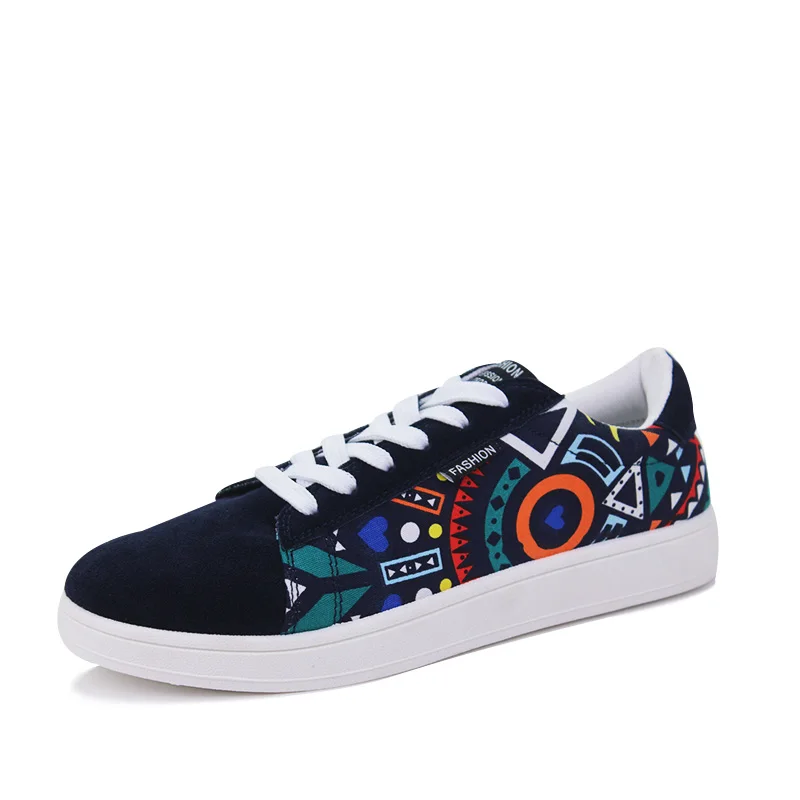 STRONGSHEN Men Shoes Casual Male Vulcanized Shoes Sneakers Men Fashion Casual Lace-Up Colorful Canvas Sport Graffiti board Shoes