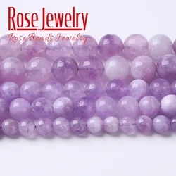 Amethysts Quartz Stone Beads Lavender Quartz Round Loose Spacers Beads For Jewelry Making DIY Bracelet Accessories 6 8 10mm 15
