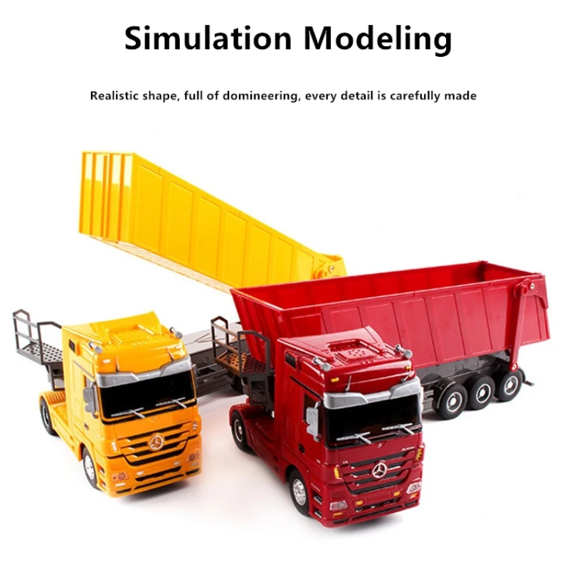 Simulazione di forma realistica RC Camion pesante Carico grande Secchio girevole da 45 gradi Effetto sonoro Giocattolo per camion RC completamente controllabile
