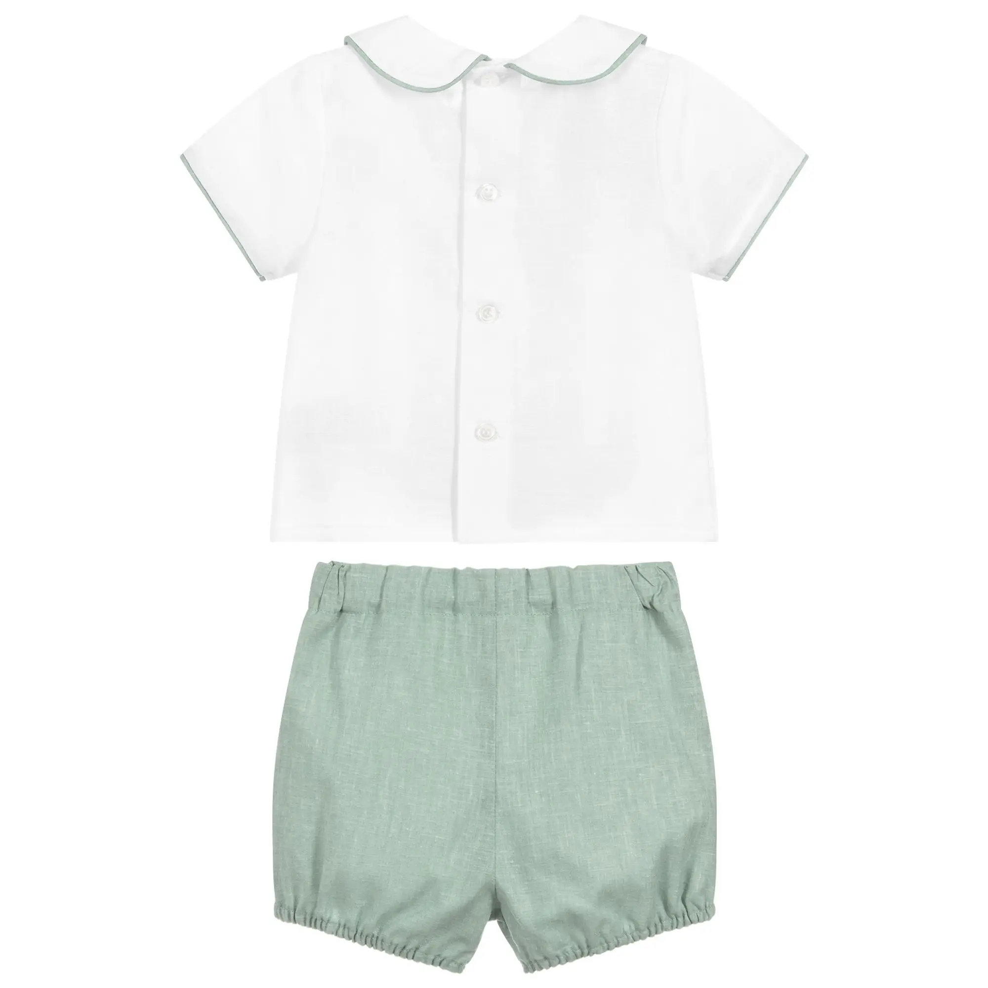 Baby Boys Toddler Suit White Shirt Green Shorts Brother Sister Matching Clothes Set Wedding Outfit