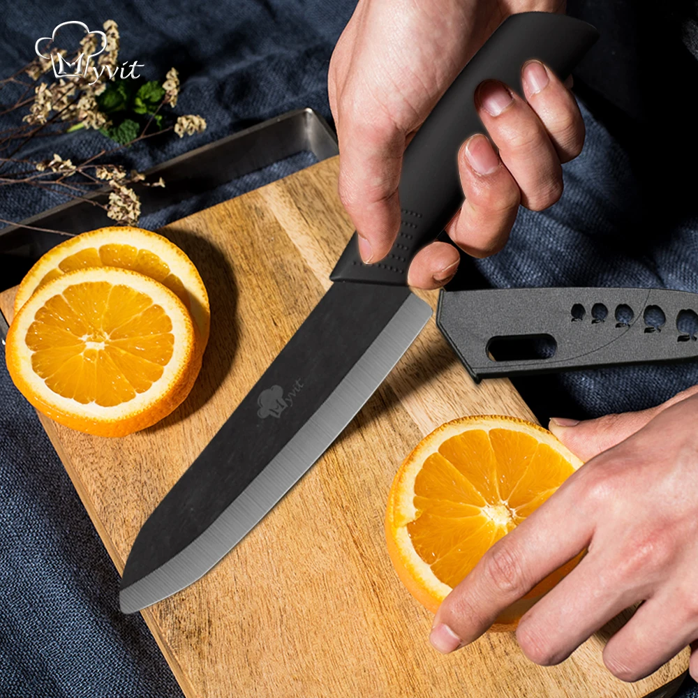 Ceramic Knife 3 4 5 6 inch Chef Utility Slicing Paring Kitchen Knife Zirconia Black Blade Colorful Handle Single Cooking Tools