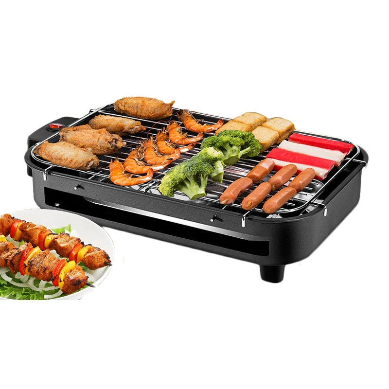 Household Electric Barbecue Grill Multifunctional Smokeless Teppanyaki Split Type Easy To Clean Stainless Steel Heating Tube