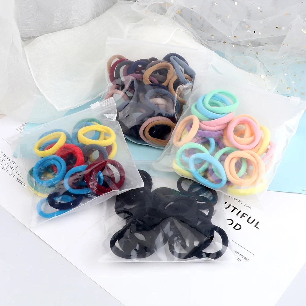 30/50/100pcs Fashion Colorful Hair Bands High Elastic Seamless Hair Ties Girls Women Hair Accessories Scrunchies Ponytail Holder