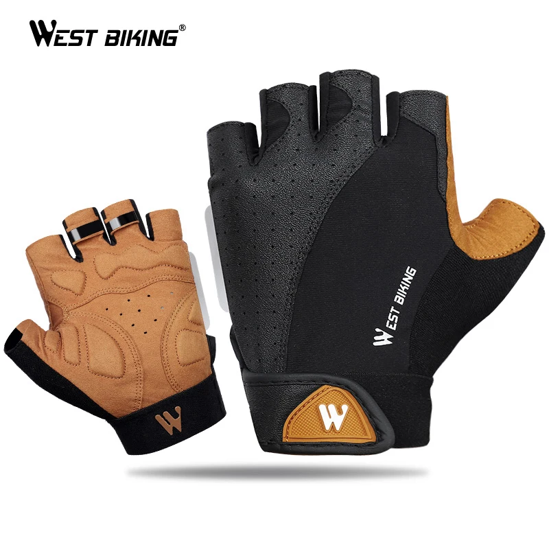 WEST BIKING Cycling Gloves Non-slip Breathable Bike Half Finger Sports Gloves Men Women Outdoor MTB Bicycle Motorcycle Gloves