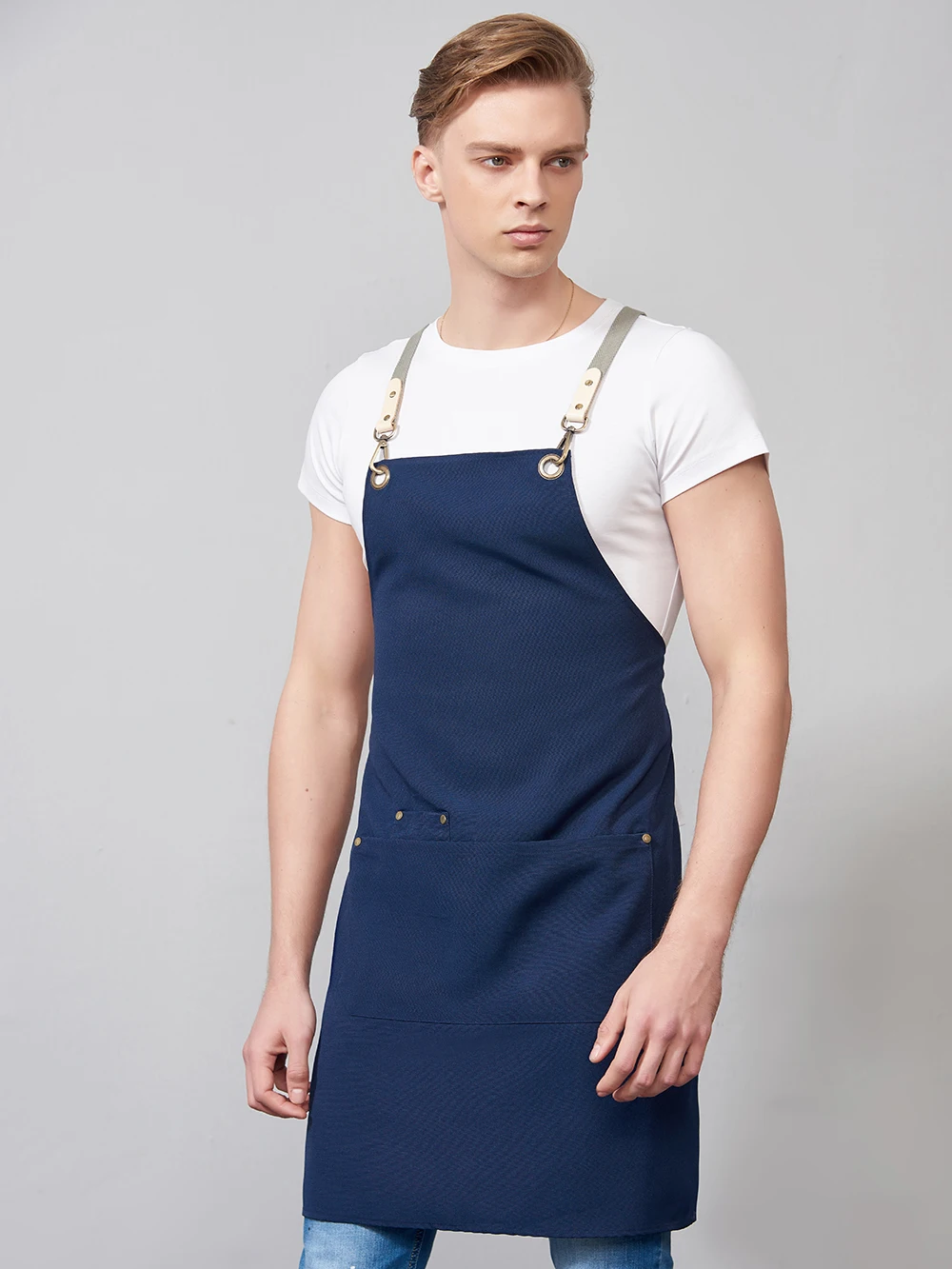 Unisex Fashion Chef Cook Kitchen Apron Coffee Shop Hairdresser Sleeveless Work Uniform Bib Work Clothing Antifouling Aprons