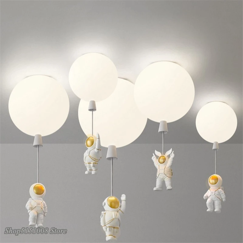 

Nordic Astronaut Balloons Led Ceiling Lights Children Bedroom Hanging Lamp Creative Home Decor Hallway Foyer Light Fixtures