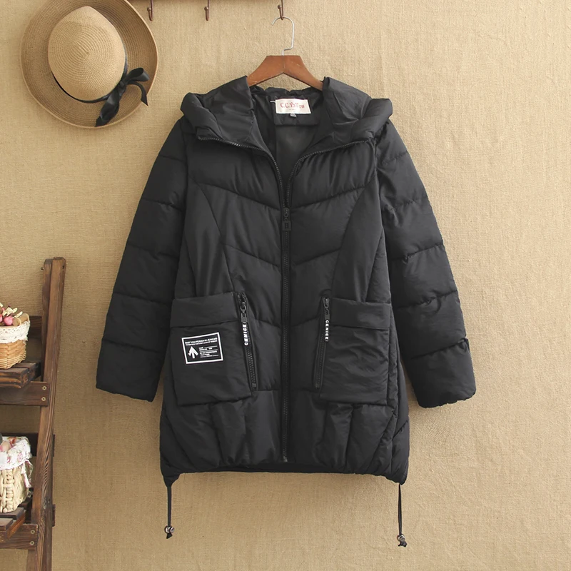 Plus Size Cotton Women\'s Down Jacket Women Winter Korean Version Of The Loose 2019 Winter Women\'s Mid-length Coat