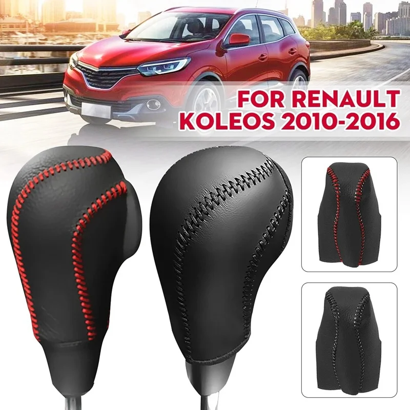 Car Gear Covers for Renault Koleos 2010-2016 Gear Shift Collars Leather Gear Shift Knob Cover Hand-Stitched