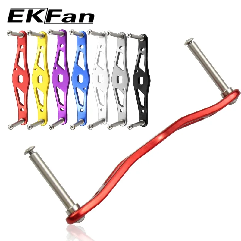 EKFAN Aluminum Alloy 100MM Fishing Left Right Handle 8MMX5MM Holes For Daiwa Baitcasting Reel Knob 7X4X2.5MM Bearing Parts view 2
