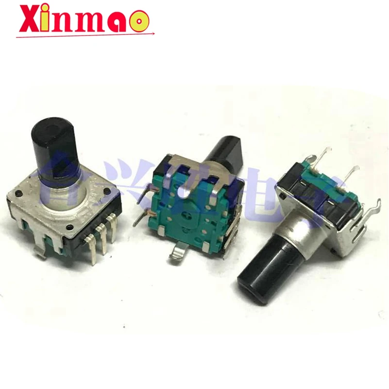 2PCS 360 Degree Rotary Encoder EC12 RE12 Audio Encoder Coding 5Pin 24 Position With Push Button Switch Handle Length 12.5MM