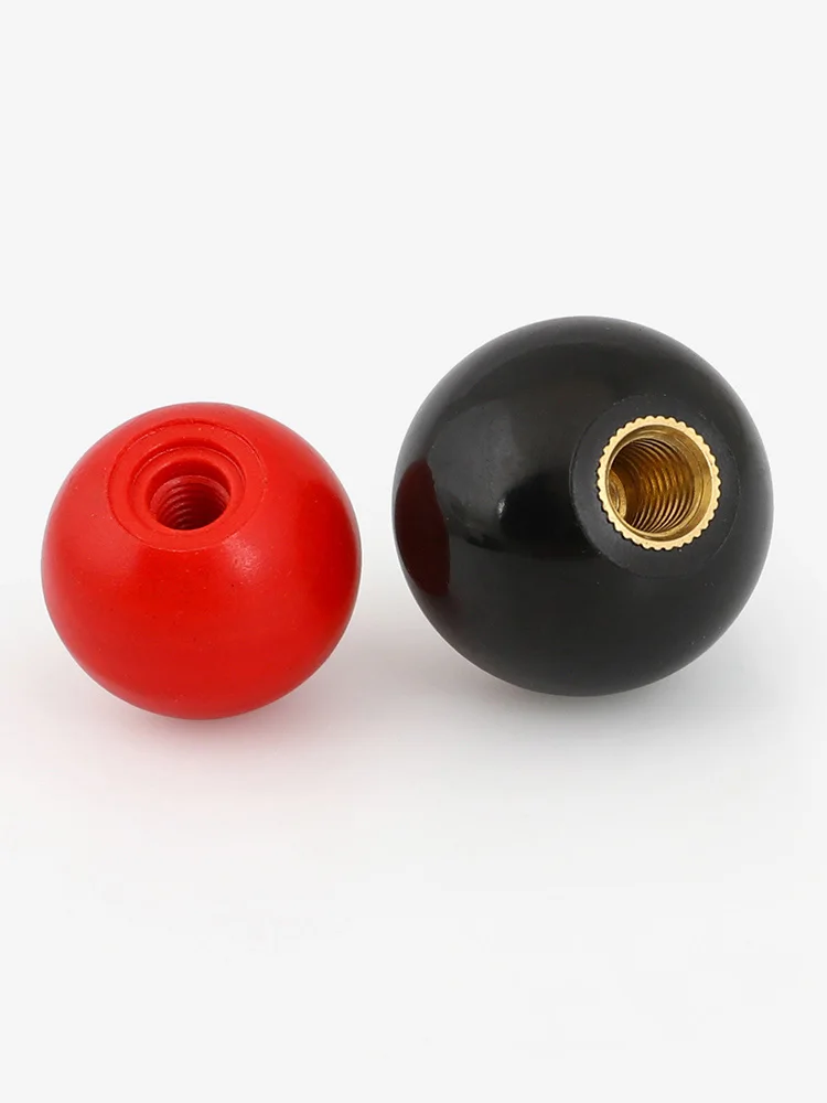 2Pcs Red Black Copper Core /Bakelite Core/Iron Core Ball Lever Knob Machine Tool Replacement Round Handle M4 M5 M6 M8 M10 M12