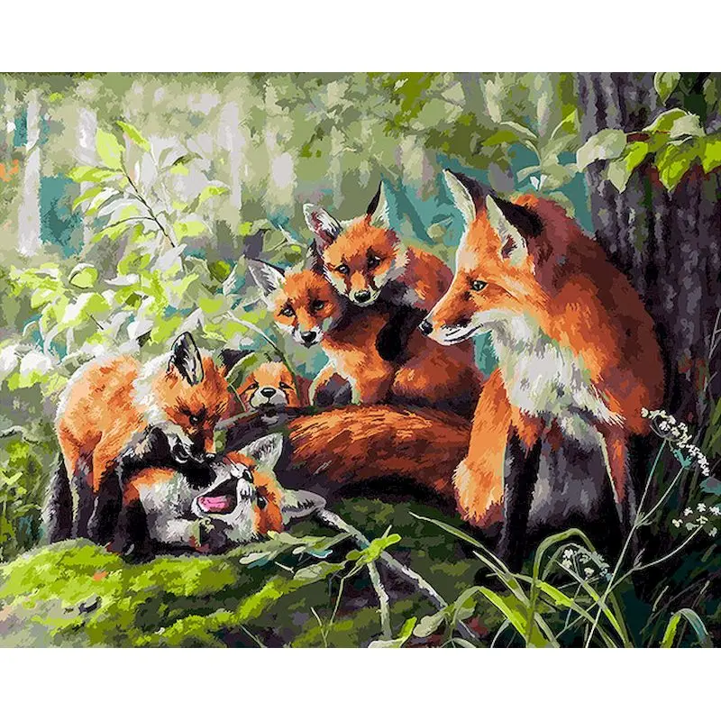 

Gatyztory Frame Fox Paint By Numbers For Adults Kids Handpainted Animal Oil Painting Canvas Drawing DIY Gift Home Wall Decor 60×