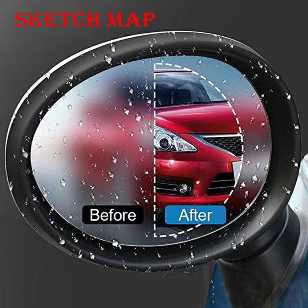 2pcs Rearview Mirror Rainproof Film Reversing Reflective Artifact Anti-fog and Anti-glare Car Decoration Cover Accessories