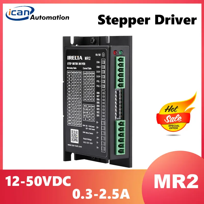 

ICAN Stepper Motor Driver Nema 17 12-50VDC 0.2-2.5A Microstep-driver