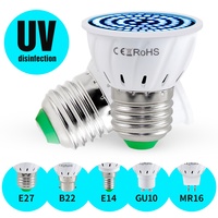 E14 UVC Disinfection Sterilizer Ozone E27 UV-C Lamp Germ Killer 48/60/80leds Bulb LED Lamp GU10 LED Germicidal MR16 220V Light