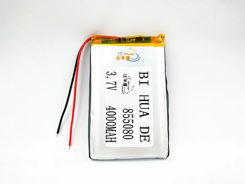 3.7v Lipo batteries 3 7V polymer Rechargeable battery 855080 4000mAh For MP4 MP5 Tablet GPS DVD PDA MID BT Speaker