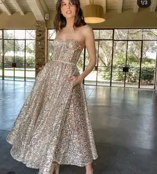 Glitter Pailletten Kurzen Abendkleid Kleid Für Damen Elegante Schatz Kräuselte Für Besondere Anlässe Kleider Formale Empfang Kleid